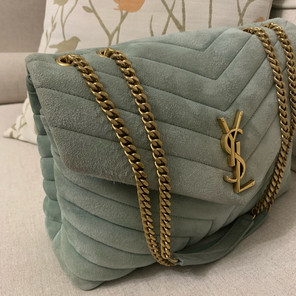 SAINT LAURENT Medium LouLou Quilted Suede Shoulder Bag - Picture 5 of 15